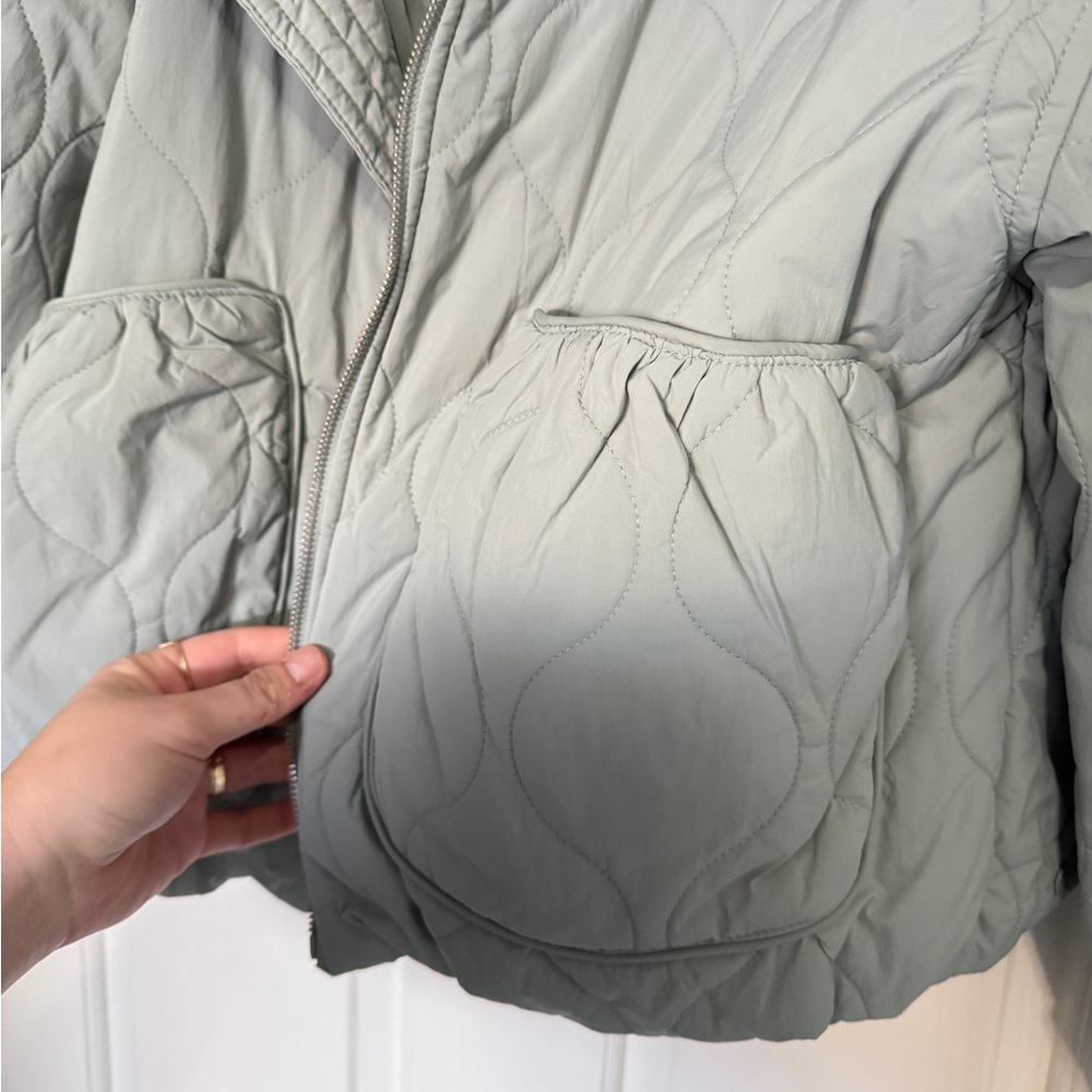Target Women's Quilted Hooded Jacket - All In Motion™ Sage Green M - Picture 6 of 7